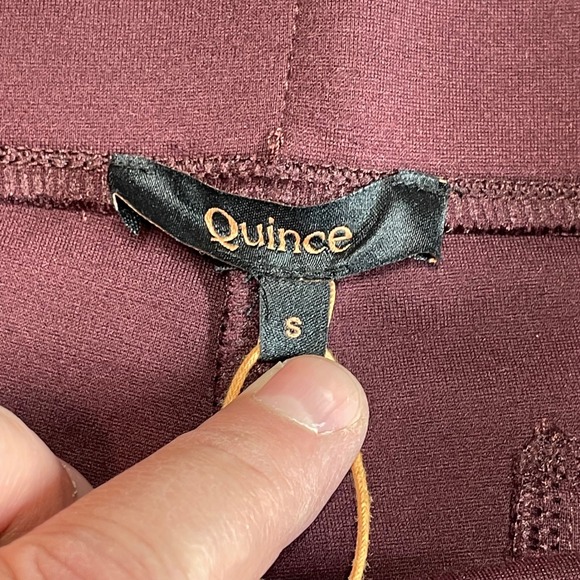 NWT Quince Ultra Stretch Ponte Straight Leg Pants Burgundy Womens Size S - Picture 6 of 12